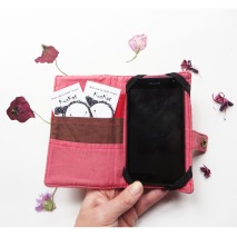 Iphone 6 quilted wallet, pouch case cover open flowers 2